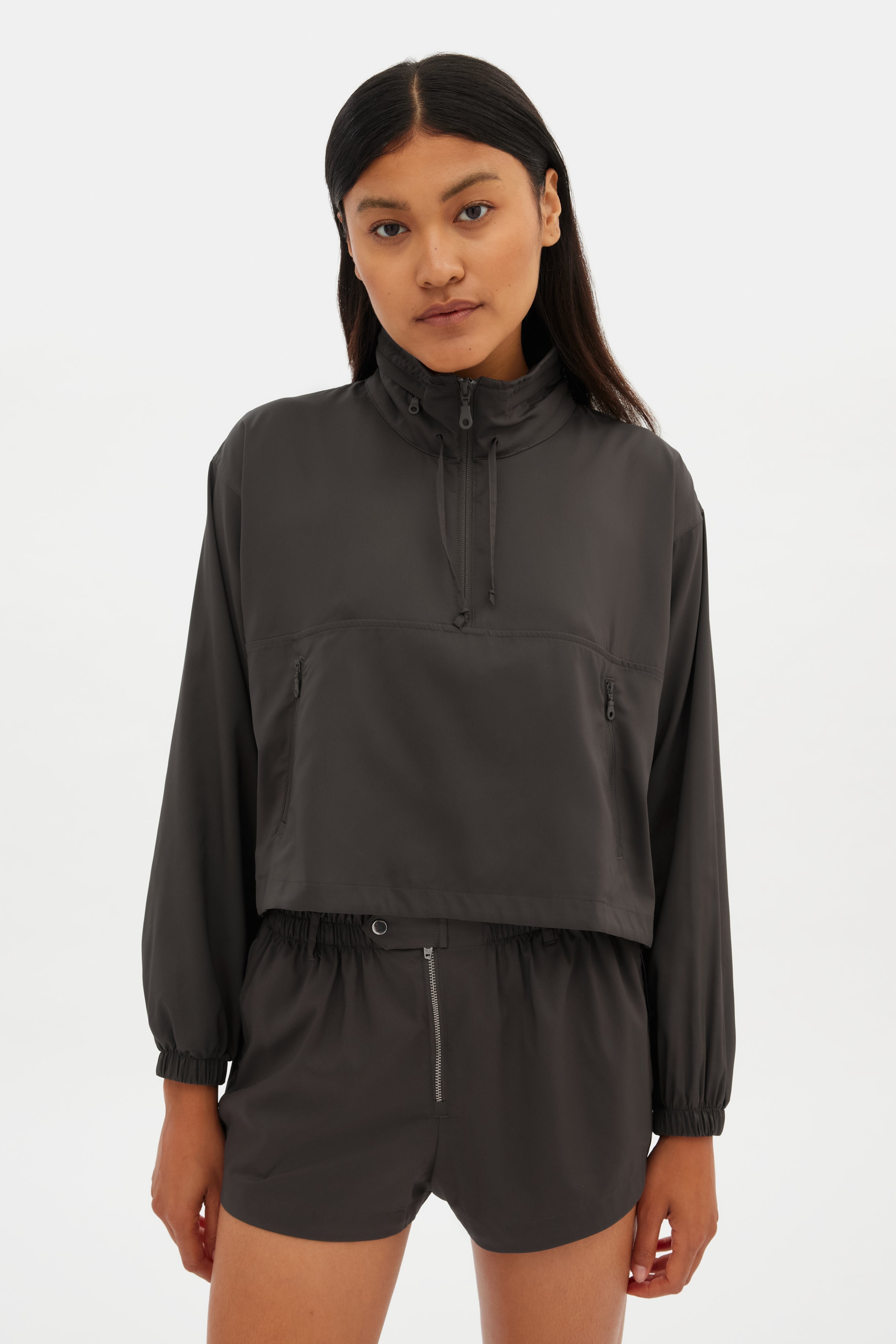 Olivine Huddle Half-Zip Windbreaker – Girlfriend Collective
