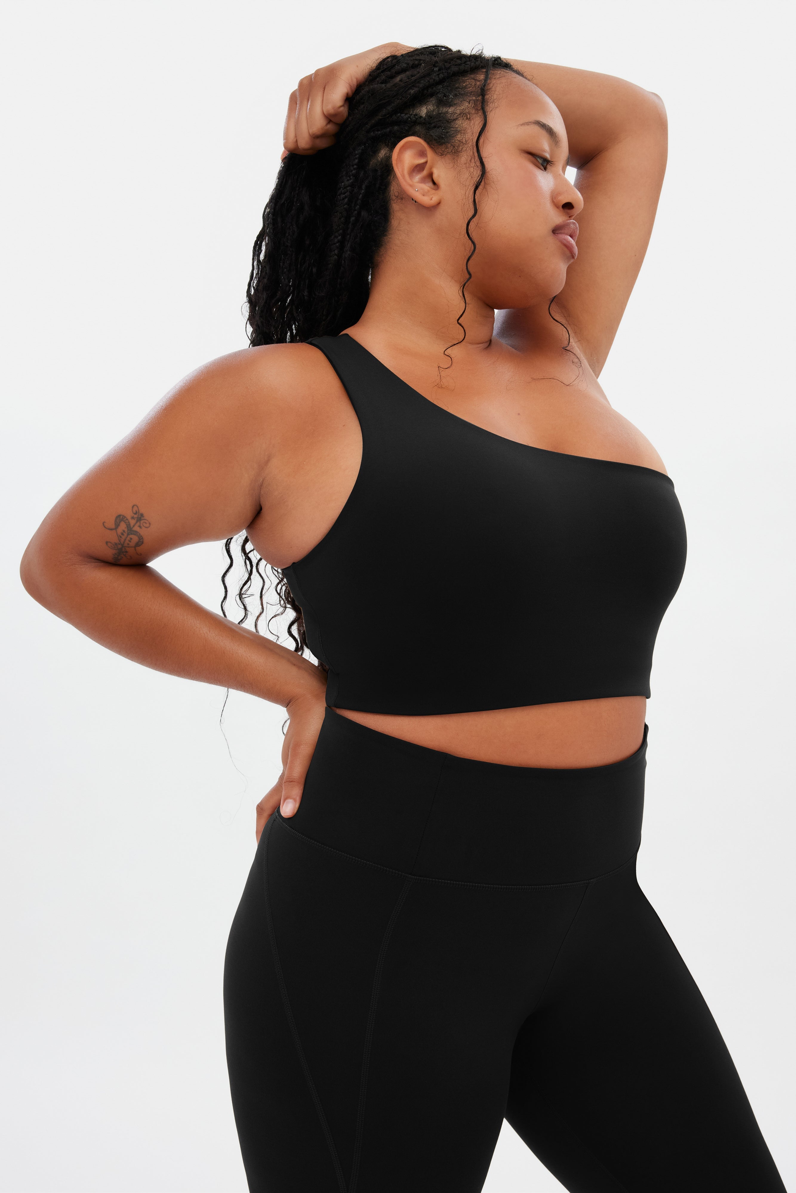 Black Bianca One Shoulder Bra