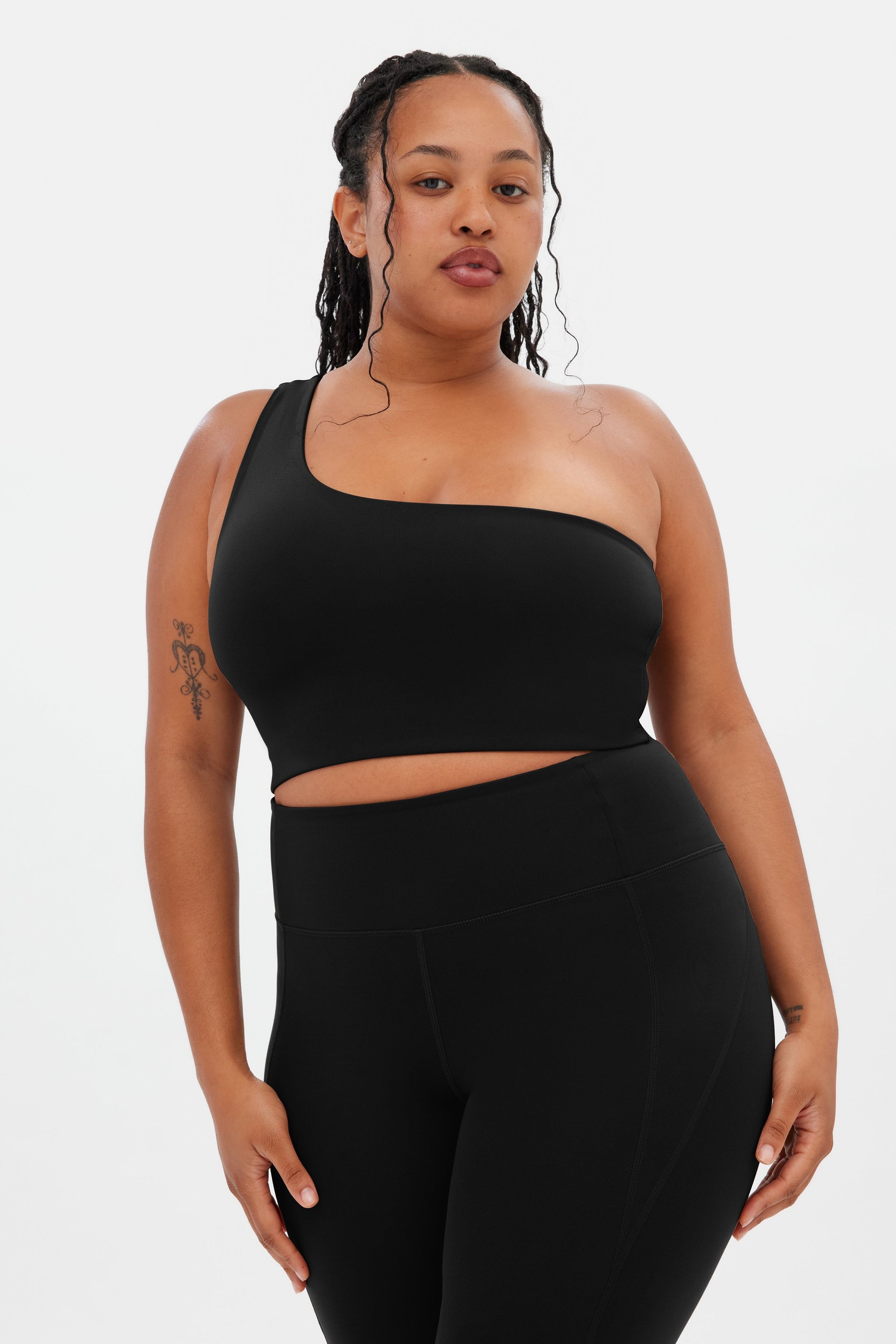 girlfriend collective one shoulder dress GIRLFRIEND COLLECTIVE Bianca One Shoulder Dress Womens Brown Plus Size XXL 3XL