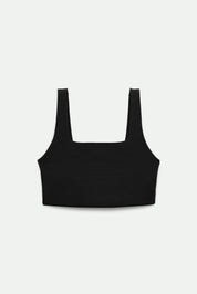 Black Tommy Cropped Bra