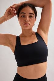 Black Tommy Cropped Bra