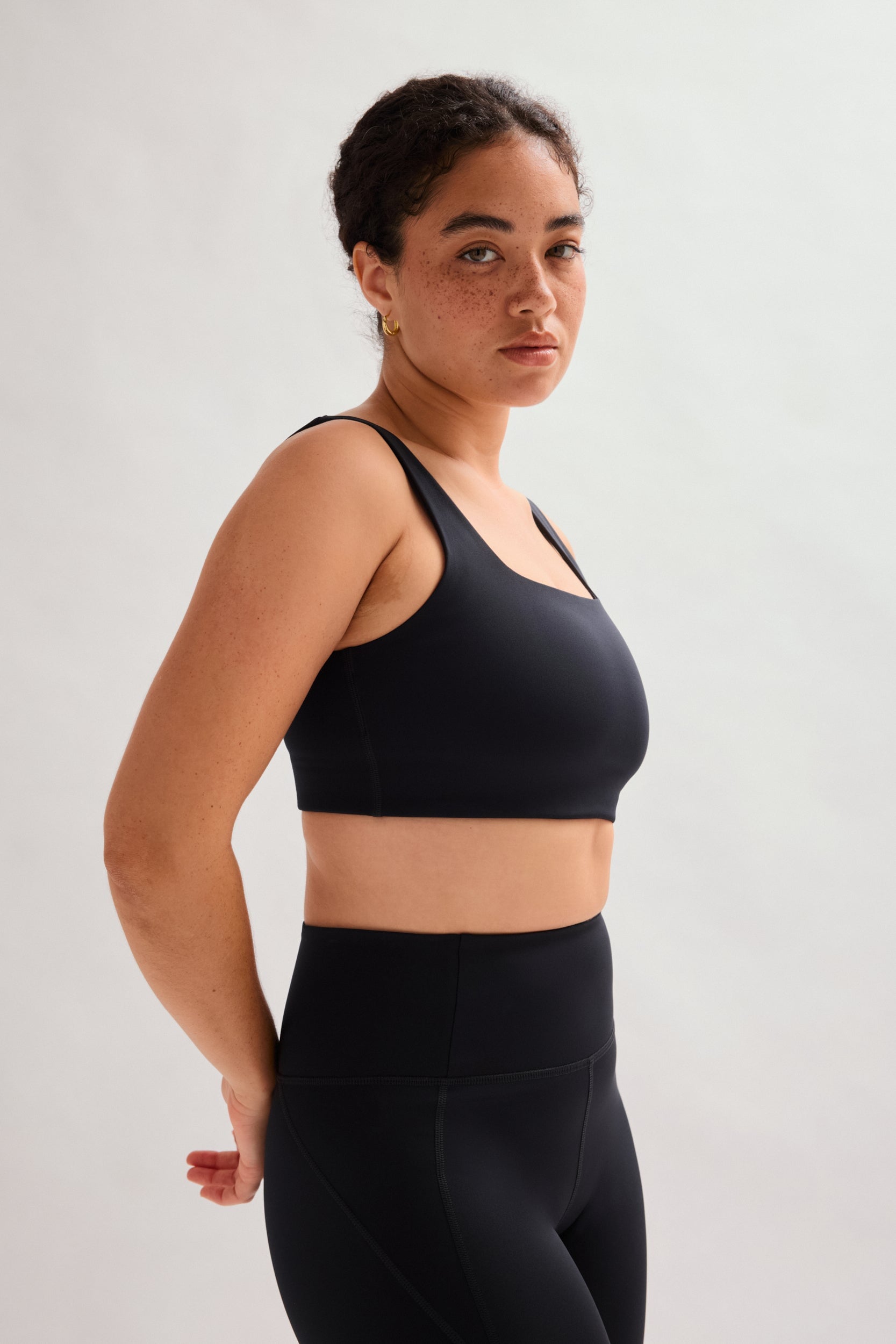 Black Tommy Cropped Bra