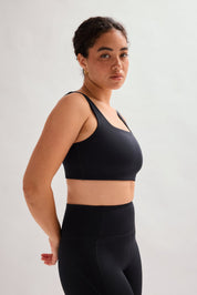 Black Tommy Cropped Bra