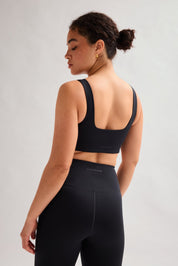 Black Tommy Cropped Bra