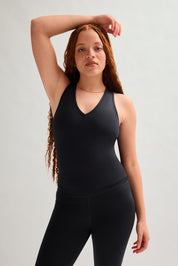 Black Maddie V-Neck Tank