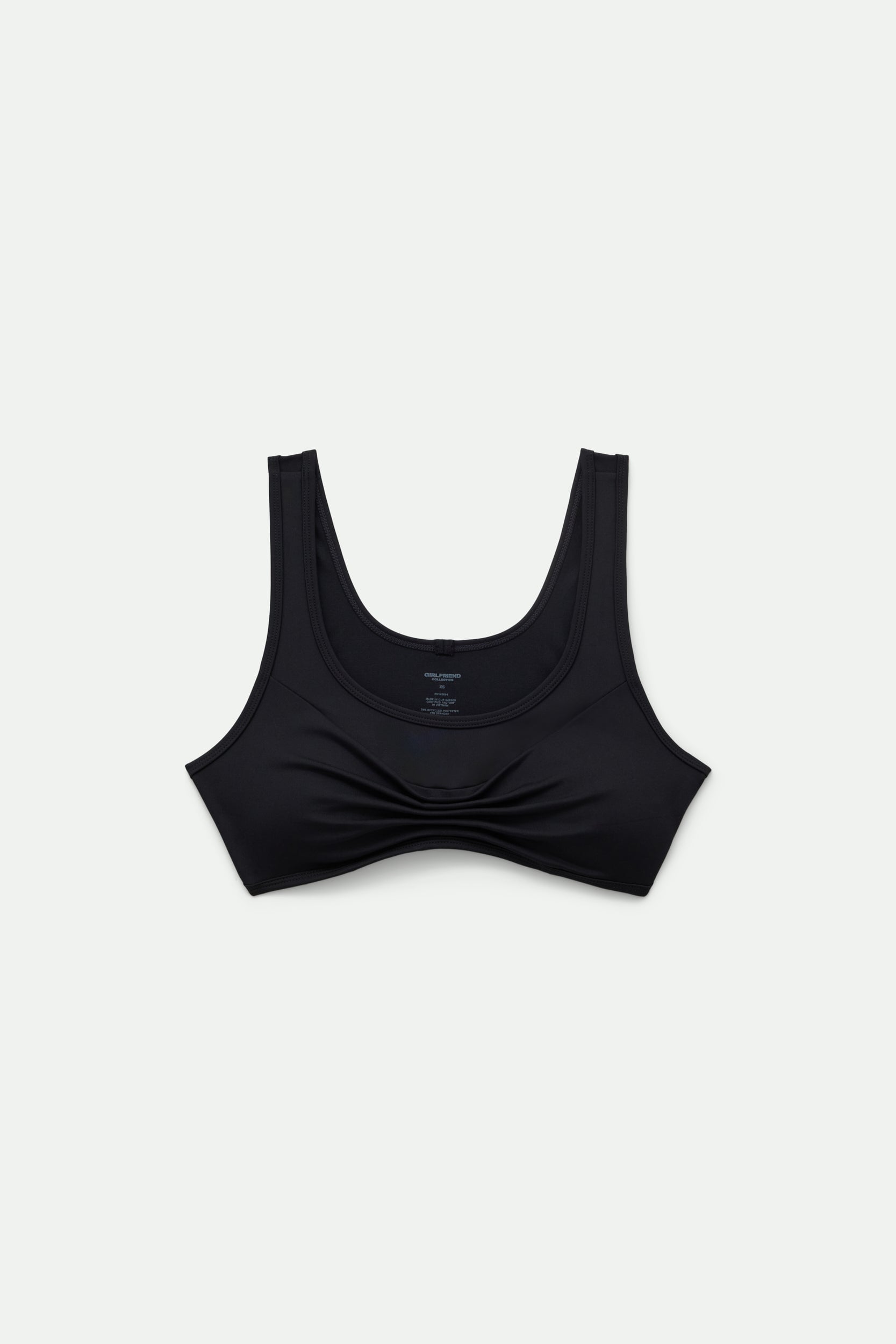 Black Kiki Pleated Bra