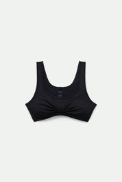 Black Kiki Pleated Bra