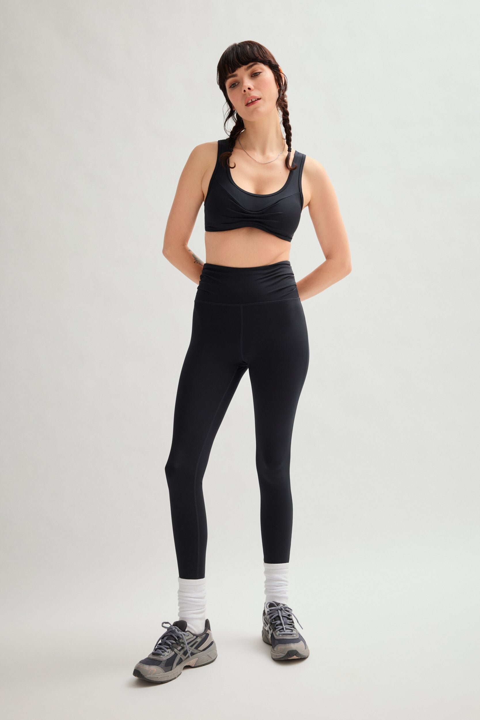 Black Kiki Pleated Bra