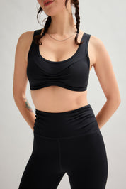 Black Kiki Pleated Bra