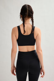 Black Kiki Pleated Bra