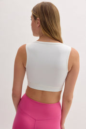 White Teresa Boat Neck Bra