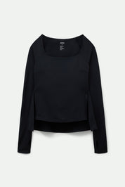 Black ReSet High-Low Long Sleeve Top