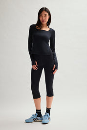 Black ReSet High-Low Long Sleeve Top