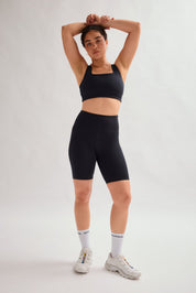 Black High-Rise Bike Short