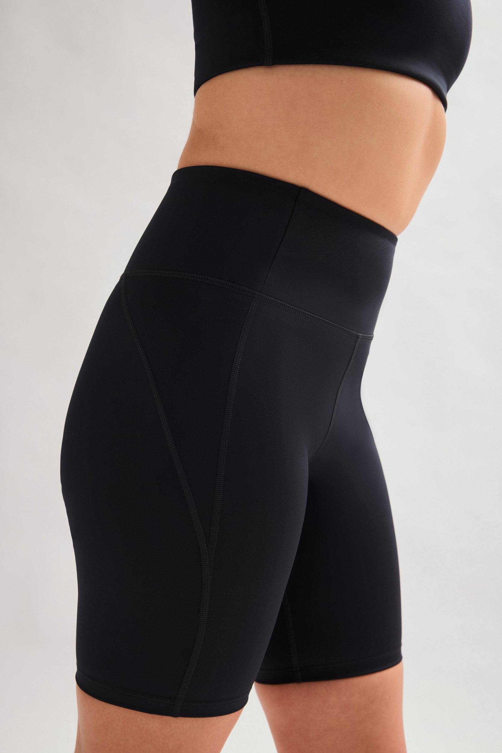 Black High-Rise Bike Short