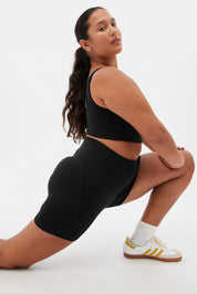 Black High-Rise Run Short