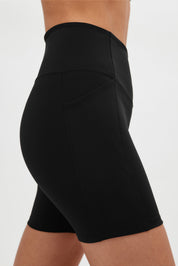 Black Compressive Pocket Run Short