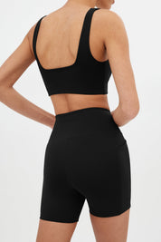 Black Compressive Pocket Run Short