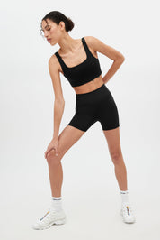 Black Compressive Pocket Run Short