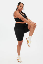 Black High-Rise Pocket Bike Short