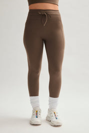 Café Compressive Drawstring Pocket Legging