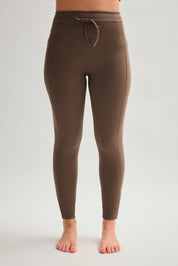 Café Compressive Drawstring Pocket Legging