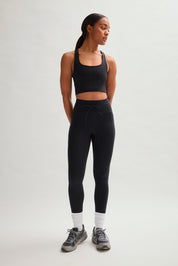 Black Compressive Drawstring Pocket Legging