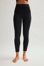 Black Compressive Drawstring Pocket Legging