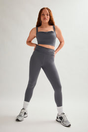 Moon Compressive Pleated Waistband Legging