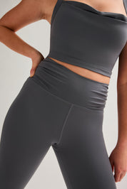 Moon Compressive Pleated Waistband Legging