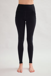 Black Compressive Moto Pocket Legging