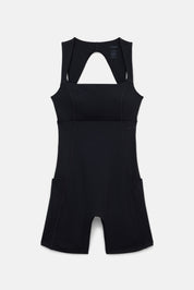 Black Tina Open Back Unitard
