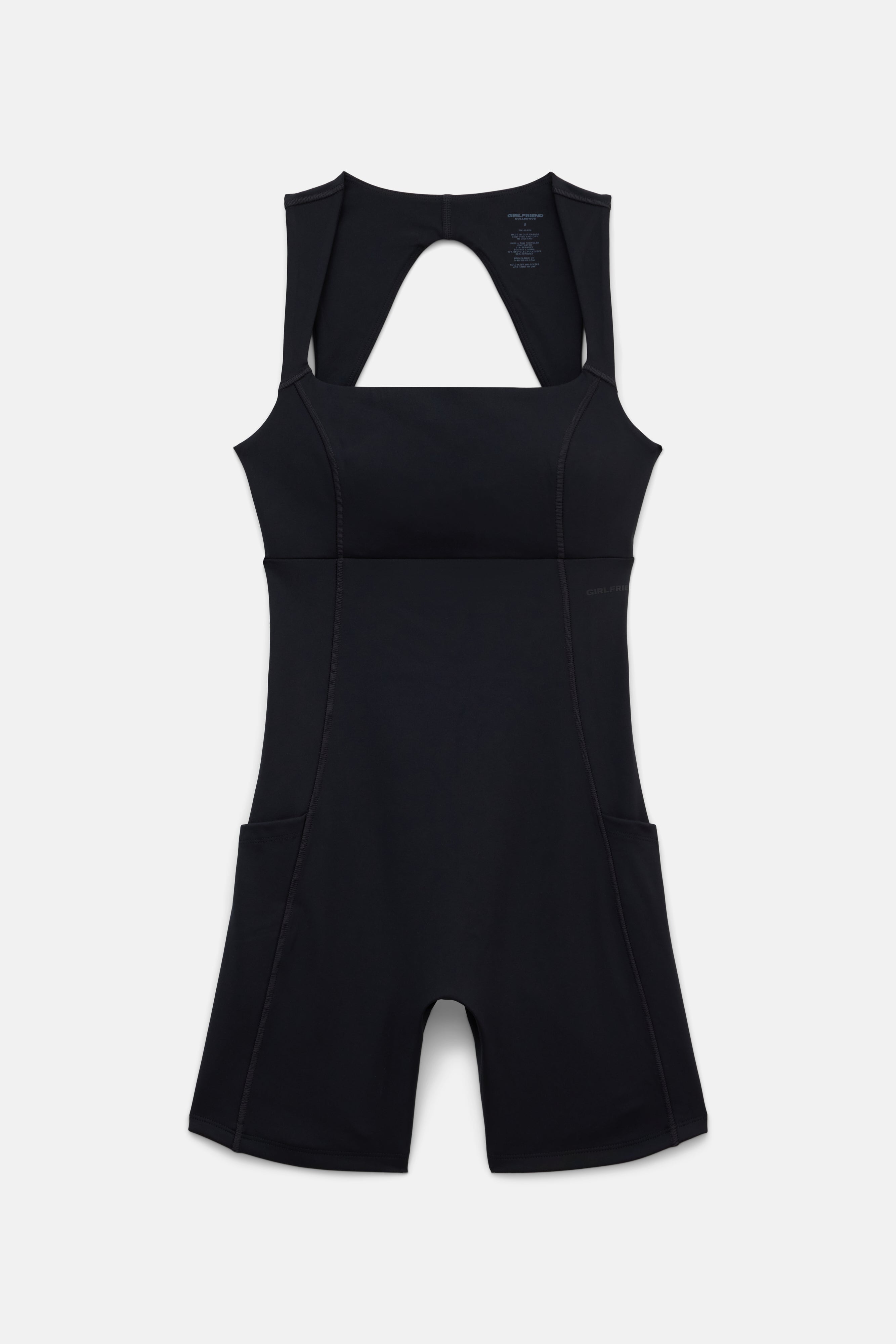 Black Tina Open Back Unitard