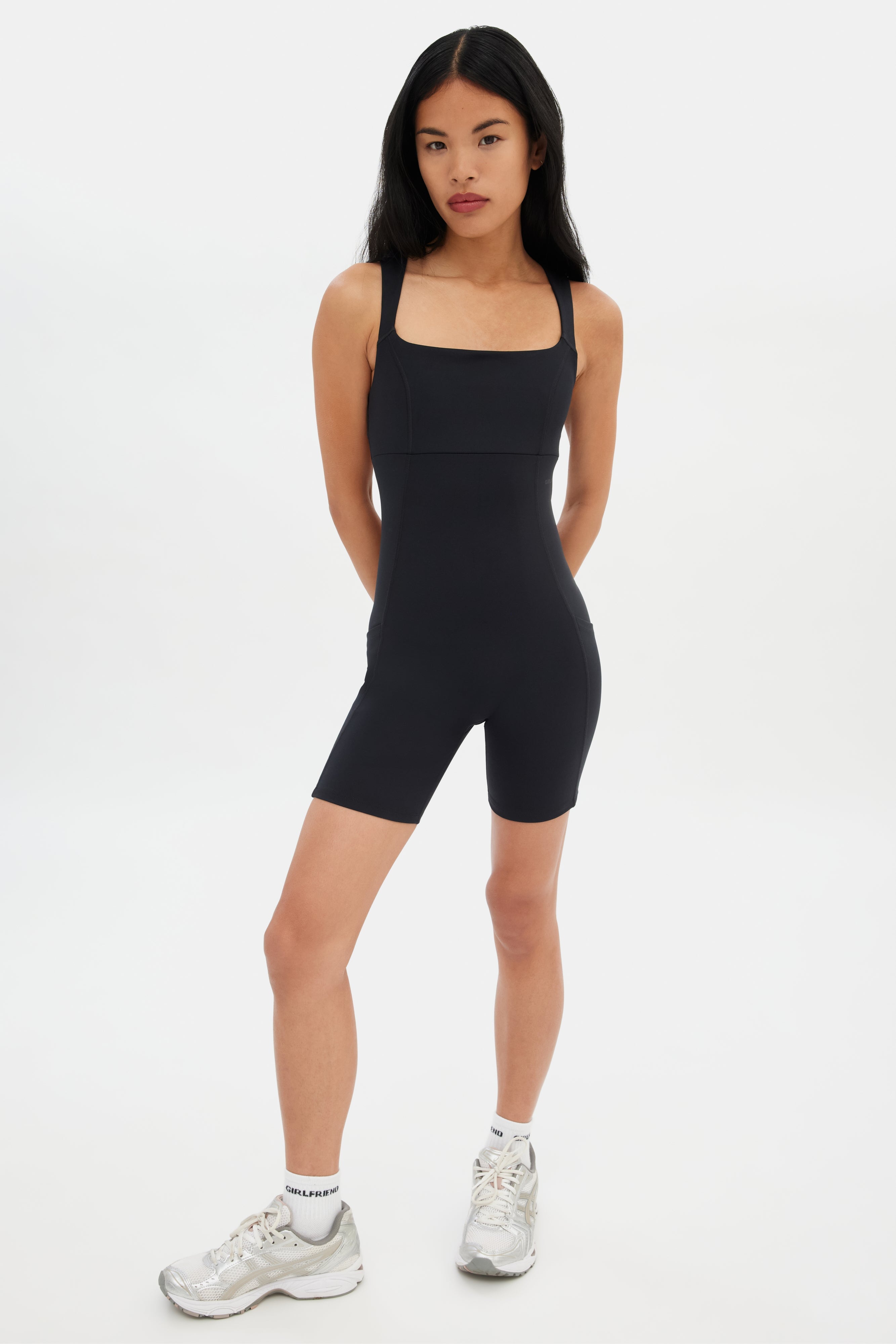 Black Tina Open Back Unitard