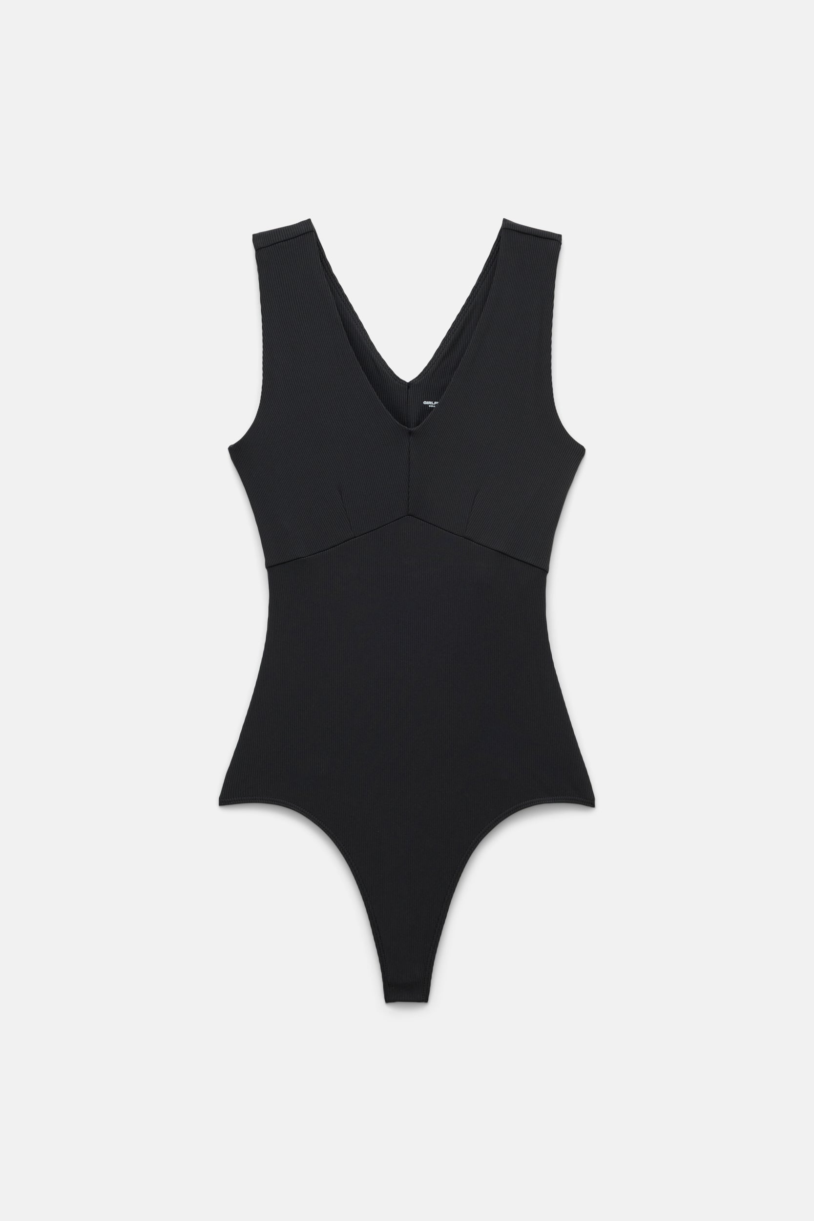 Black Amelia V-Neck Bodysuit