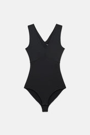 Black Amelia V-Neck Bodysuit
