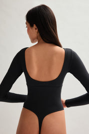 Black Elena Long Sleeve Bodysuit