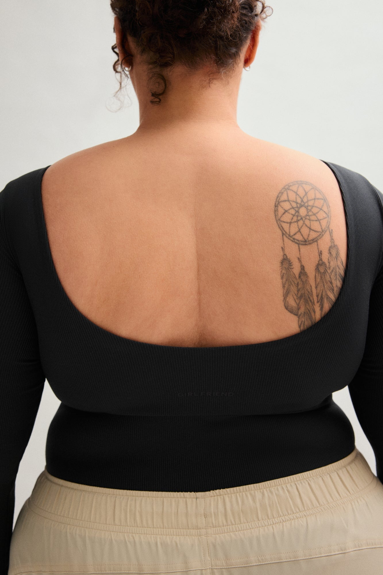 Black Elena Long Sleeve Bodysuit