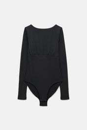 Black Elena Long Sleeve Bodysuit