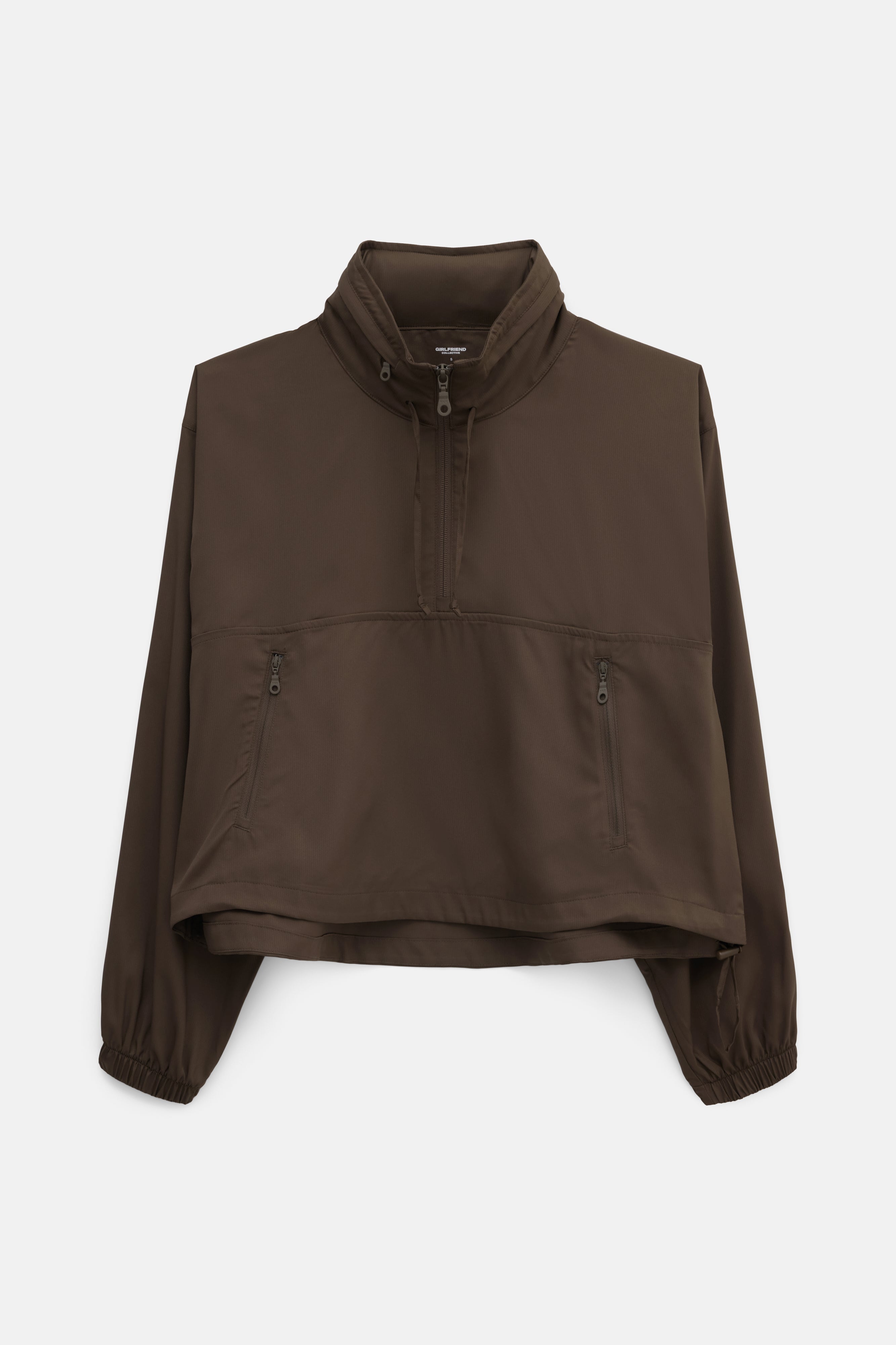Chestnut Huddle Half-Zip Windbreaker – Girlfriend Collective