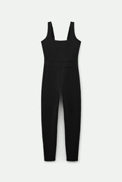 Black Luxe Paneled Unitard