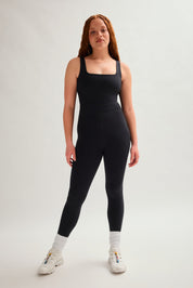 Black Luxe Paneled Unitard