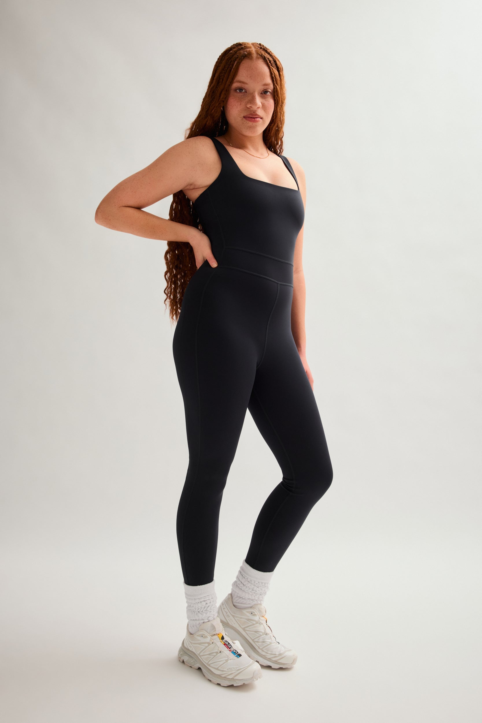 Black Luxe Paneled Unitard