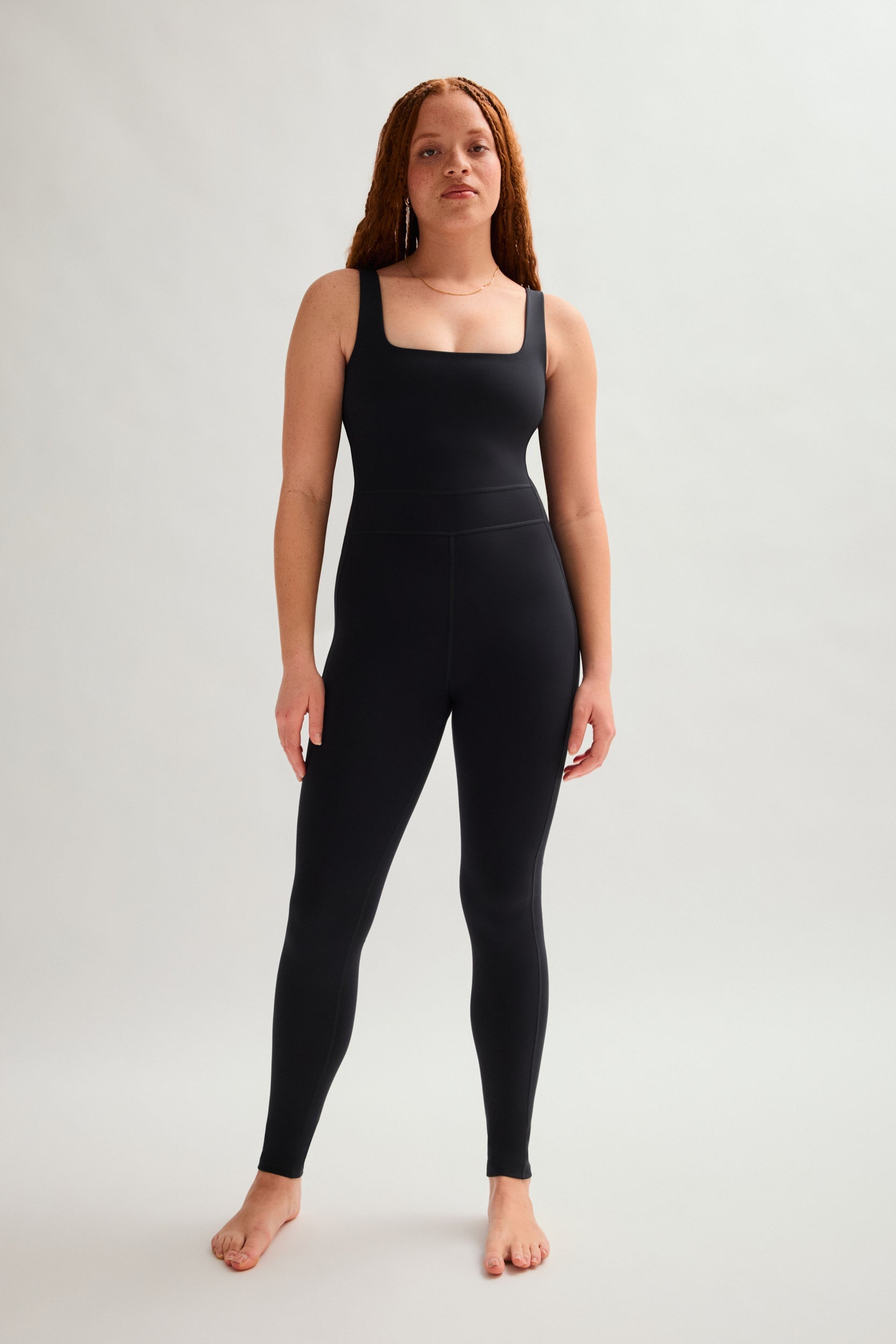 Black Luxe Paneled Unitard