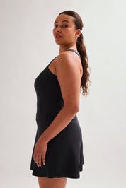 Black Aileen Paneled Dress