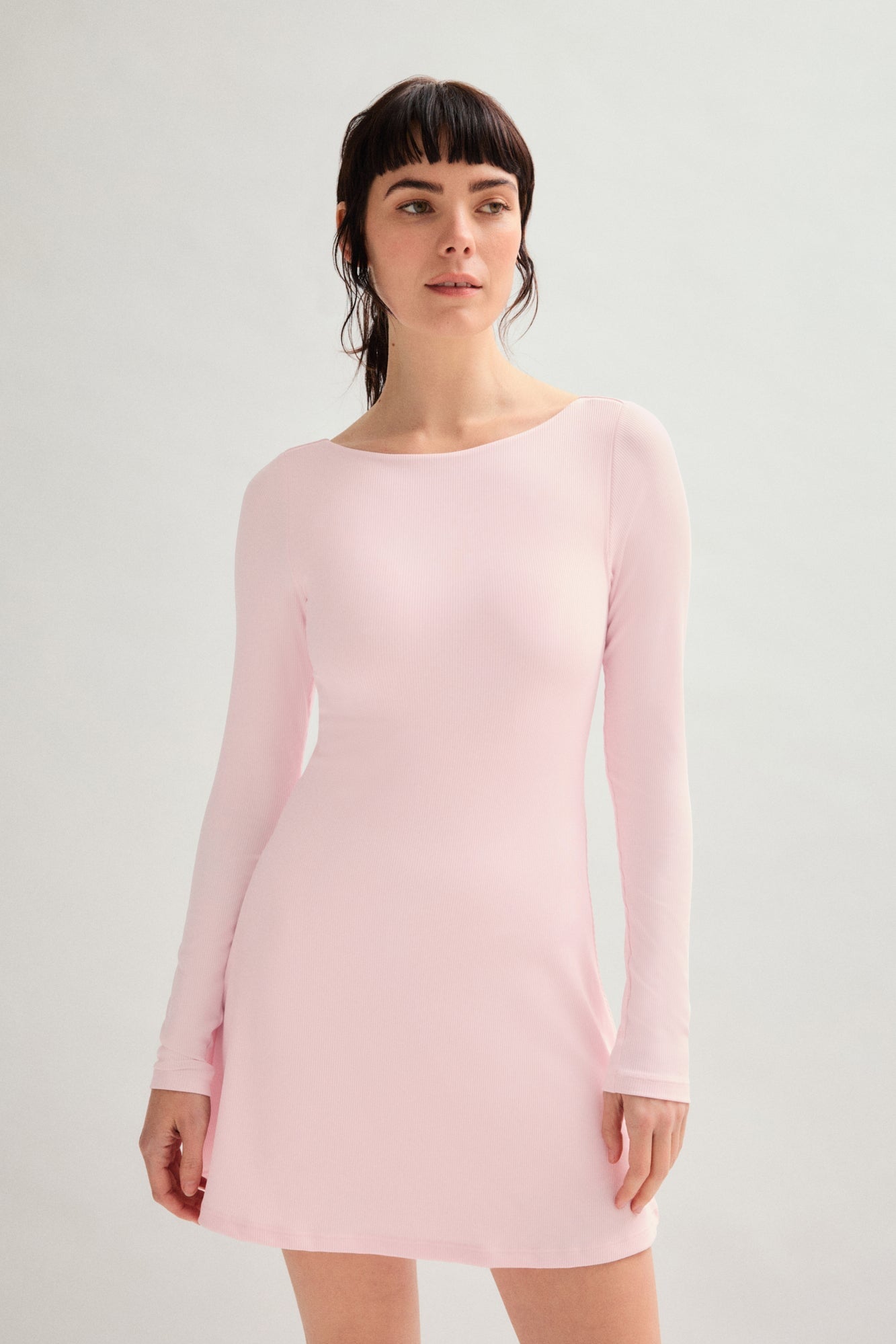 long sleeve mini cocktail dress Girlfriend Collective - Gumdrop Ava Long Sleeve Mini Dress