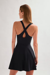 Black Fiona Ruched Dress