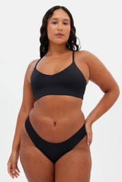 Black V Neck Bralette