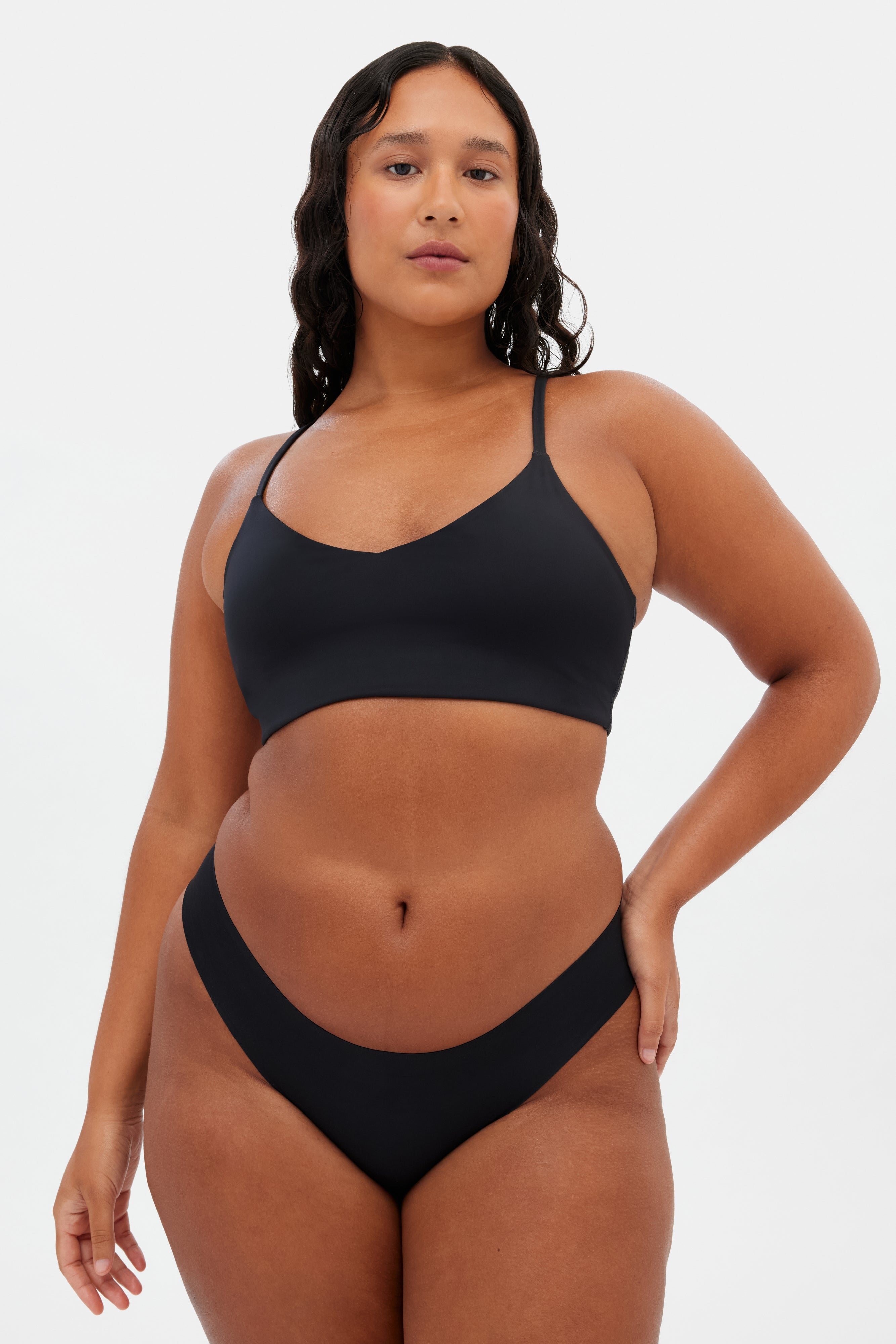 Black V Neck Bralette